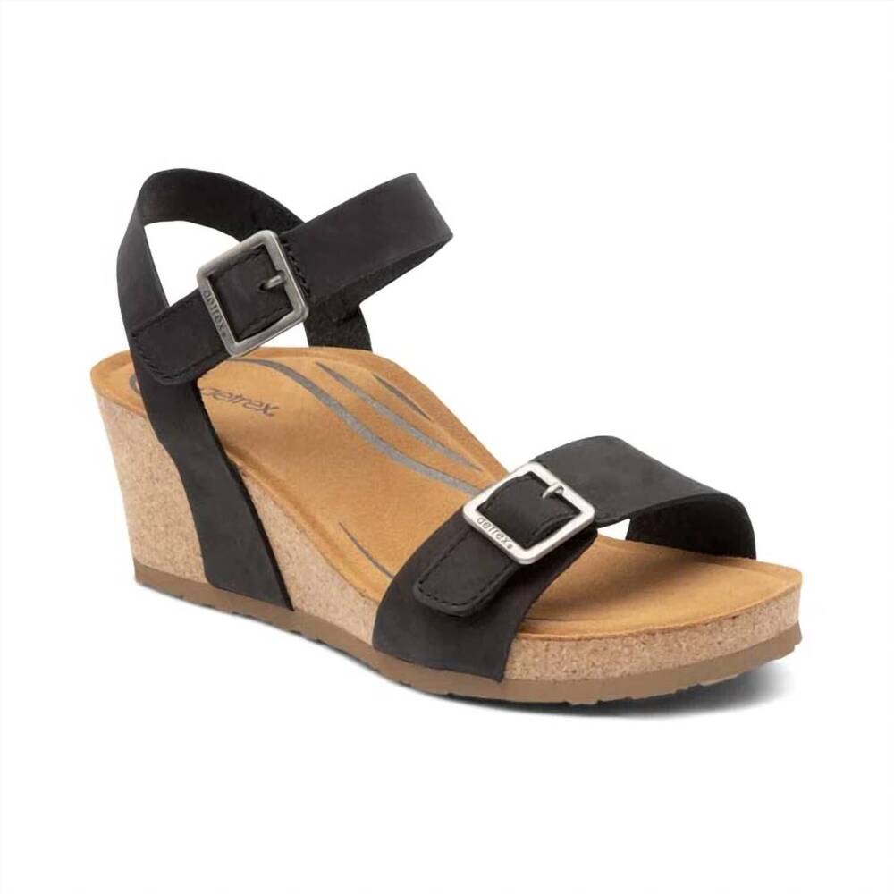NEW AETREX women's lexa wedge in black